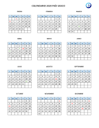 Calendario laboral bizkaia 2021 calendario laboral bizkaia 2021. Calendario 2020 Pais Vasco Para Imprimir Calendario 2019
