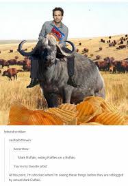 Mark Ruffalo Eating Ruffles On A Buffalo Funsubstance Avengers Funny Funny Memes Images Funny Pictures With Captions