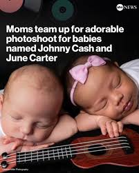 A pair of Alabama moms reunited after welcoming their babies,  coincidentally named June Carter Clark and Johnny Cash Davis, for a fun  photoshoot. Moms Sophie Clark and Nicole Davis told "Good Morning
