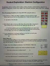 This paper is adapted from a living. Solved Student Exploration Electron Configuration Vocabu Chegg Com