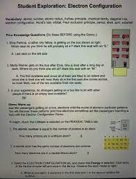 Then, click next element to get to potassium (k) (if necessary, continue your answer on another sheet of. Solved Student Exploration Electron Configuration Vocabu Chegg Com