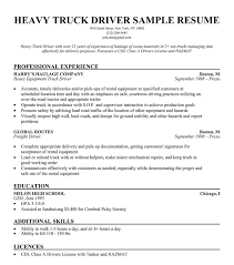 resume samples: long haul truck driver