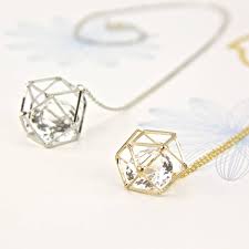 3d Geometric Diamond Long Necklace Jewelry Geometric Jewelry Long Diamond Necklace