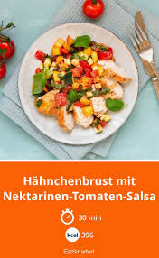 Hahnchenbrust Mit Nektarinen Tomaten Salsa Rezept Rezepte Tomaten Salsa Gesunde Rezepte