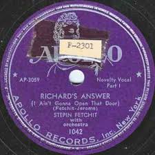 Stepin Fetchit – Richard's Answer (I Ain't Gonna Open That Door) – Shellac  (10", 78 RPM), 1947 [r15603353] | Discogs