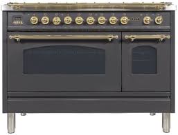 Nostalgie 48 inch dual fuel range upn120fdm nostalgie 60 inch dual fuel upn150fdm professional plus series size guide. Ilve Nostalgie Series 48 Matte Graphite Free Standing Dual Fuel Liquid Propane Range Upn120fdmpmlp Atherton Appliance Kitchens Redwood City Ca