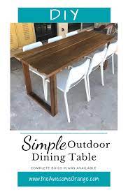 Diy Simple Outdoor Dining Table The Awesome Orange Outdoor Dining Table Diy Diy Outdoor Table Outdoor Dining Table