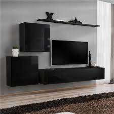 L ~330 x p 40 x h ~160 cm. Meuble Tele Noir Suspendu Kasalinea