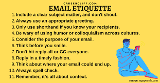 But if you follow these business etiquette rules, you'll be able to get ahead in your career a lot easier. 10 Email Etiquette Rules In The Workplace Career Cliff