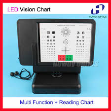 Letter Tumbling E Number Red Green And Reading Chart Led Backlight Multifunction Near Vision Chart Double Side Display