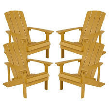 Here, you can find stylish yellow adirondack chairs that cost less than you thought possible. Flash Furniture Set Of 4 Charlestown All Weather Poly Resin Wood Adirondack Chairs In Yellow Target