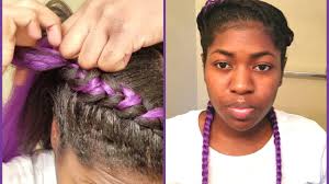 These synthetic hair braids for extensions are made of superb quality synthetic fibre, though they are synthetic but look exactly like human hair. 2 Purple Cornrows With Braiding Hair Extensions Youtube