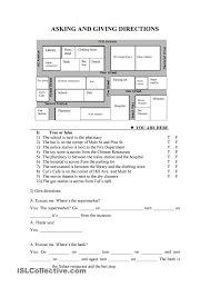 Asking And Giving Directions Map Worksheets Give Directions Teaching Maps