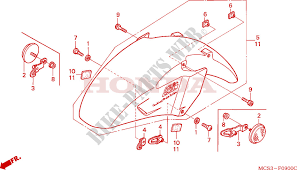 Front Fender For Honda Pan European St 1300 2002 Honda Motorcycles Atvs Genuine Spare Parts Catalog