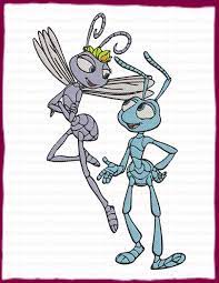 Flik With Princess Atta A Bugs Life Filled Embroidery Design 6 - Etsy