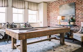 Game Too With Hair On Hide Rug Awesome Brick Wall And Rustic Pool Table Stan Kwan Photograpy Pool Table Room Billards Room Home