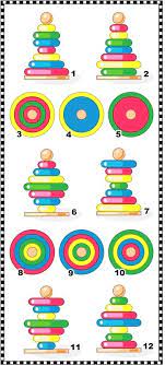 Visual Maths Puzzle Find The Top View For Each Ring Stacker Maths Puzzles Fun Math Math