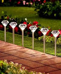 Solar Stake Lights Diamond Shape Driveway Pathway Marker Lights Set Of 6 Landscape Decor Garden Walkway Solar Garden