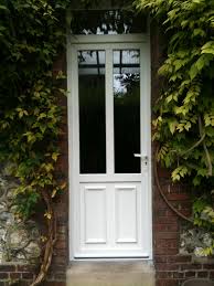 Porte fenêtre pvc 1 vantail. Porte D Entree Pvc Rouen Demi Panneau Et Meneau Centrale