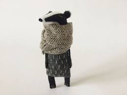 Badger Toy In Blanket Scarf Handmade Toys Dolls Handmade Fabric Dolls
