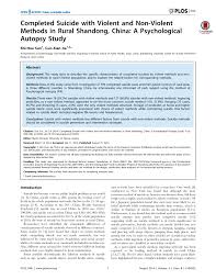 Autopsy on an obese woman: Pdf Completed Suicide With Violent And Non Violent Methods In Rural Shandong China A Psychological Autopsy Study
