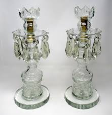 Waterford holiday crystal votive candle holder~christmas theme. Pair Of Irish Old Waterford Glass Cut Lead Crystal Candlesticks Lusters At 1stdibs