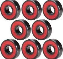 608RS Bearing, 8x22x7mm ABEC-9 Red Sealed with Grease Ball Bearings, High  Speed 608-2RS for Skateboard (Pick of 8 Pcs)