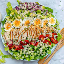 These crisp and cool chicken salads have a refreshing combination of ingredients to satisfy your taste buds while giving you the nutrition you need. Grilled Chicken Cobb Salad Recipe Healthy Fitness Meals