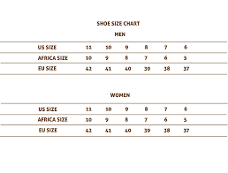 shoe size chart yema