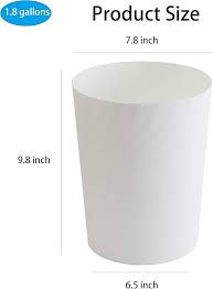 UUJOLY Liten papperskorg i plast, avfallskorg för badrum, tvättstuga, kök,  kontor, barnrum, sovsalar, (vit, 1,8 gallon) : Amazon.se: Hem & kök