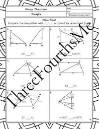 Hinge Theorem Scaffolded Notes Activity And Classwork Theorems Classwork Scaffolded Notes