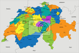 Polityczne, administracyjne, drogowe, fizyczne, topograficzne, turystyczne i inne mapy szwajcarii. Kolorowe Szwajcaria Mapa Polityczna Z Wyraznie Oznakowane Oddzielonych Fototapeta Fototapety Kanton Mapping Administracyjny Myloview Pl
