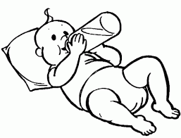 Baby Drinking A Milk Bottle Coloring Picture For Girls Baby Coloring Pages Cute Babies Coloring Pages