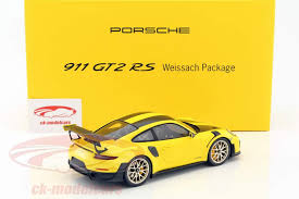 Porsche 911 gt2 rs (991) by sameer ahmed the car was officially launched by porsche at the goodwood festival of speed in 2017 along with the introduction of the 911 turbo s exclusive series. Spark 1 18 Porsche 911 991 Ii Gt2 Rs Weissach Package Year 2017 Yellow Black With Showcase Wap0211520j Model Car Wap0211520j