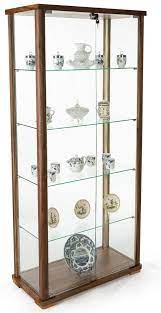 31 5 Glass Display Case Adjustable Shelves Locking Ships Unassembled Walnut Glass Curio Cabinets Glass Cabinets Display Glass Shelves Decor