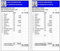 Keterangan gaji guru honor microsoft word : 10 Contoh Slip Gaji Sederhana Karyawan Guru Gambar