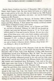 Check spelling or type a new query. Mt Pleasant Pioneer The Patrick Henry Cambron Family