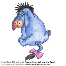 Learn how to draw winnie the poo and butterfly with the following step by step drawing tutorial. Eeyore From Winnie The Pooh Colored Pencils Drawing Eeyore From Winnie The Pooh With Color Pencils Drawingtutorials101 Com