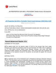 Kecekapan dan ketelusan mentadbir, kemantapan dan keberkesanan program, keprihatinan dan kepuasan pelanggan. Jw Properties Sdn Bhd V Pentadbir Tanah Kuala Selangor Studocu