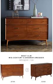 West Elm Mid Century 6 Drawer Dresser Home Bar Furniture Home Home Decor