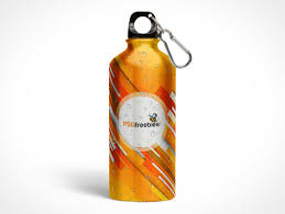 Download Aluminum Water Bottle With Clip Attachment Psd Mockup Psd Mockups