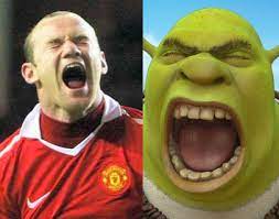 Wearing a dark blue suit and brown shoes, rooney appeared tense and. Rooney Is Shrek Steemkr