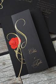 Guests Will Find Themselves Absolutely Spellbound By These Gorgeous Wedding Invitations The Black Wedding Invitations Red Gold Wedding Red Wedding Invitations