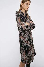 Paisley Print Oversized Shirt Dress Warehouse