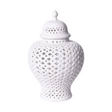 Small decorative jars with lids. Handmade Medium Lattice Ginger Decorative Jar With Lid Overstock 20645021