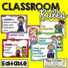 Classroom Rules Editable By Miss Rainbow Education Tpt Classroom Rules Classroom Rules Poster Classroom