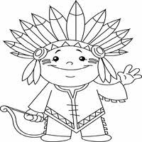 The indian girl in a. Smiling Indian Boy Coloring Pages Surfnetkids