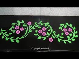 Simple Flower Border Rangoli Design By Nagu S Handwork Rangoli Border Designs Rangoli Designs Rangoli Designs Flower