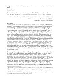 Imagine a World Without Tobacco'. Utopian visions and collaborative  research in public health Andrew Russell Pre-publicatio