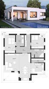 modern bungalow house plans with one level 2 bedroom flat roof contemporary minimalist design video in 2021 bungalow haus design haus grundriss haus bungalow